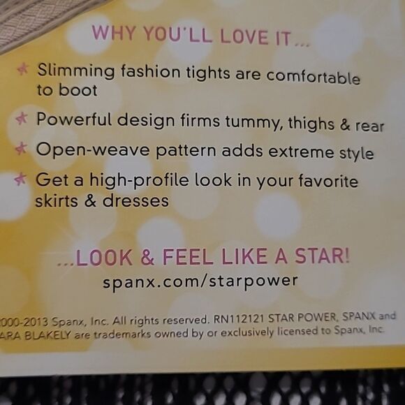SPANX 115-150 LB OPEN WEAVE (LIKE FISHNET ) BLACK SHAPING CONTROL TOP TIGHTS NWT - Picture 9 of 9